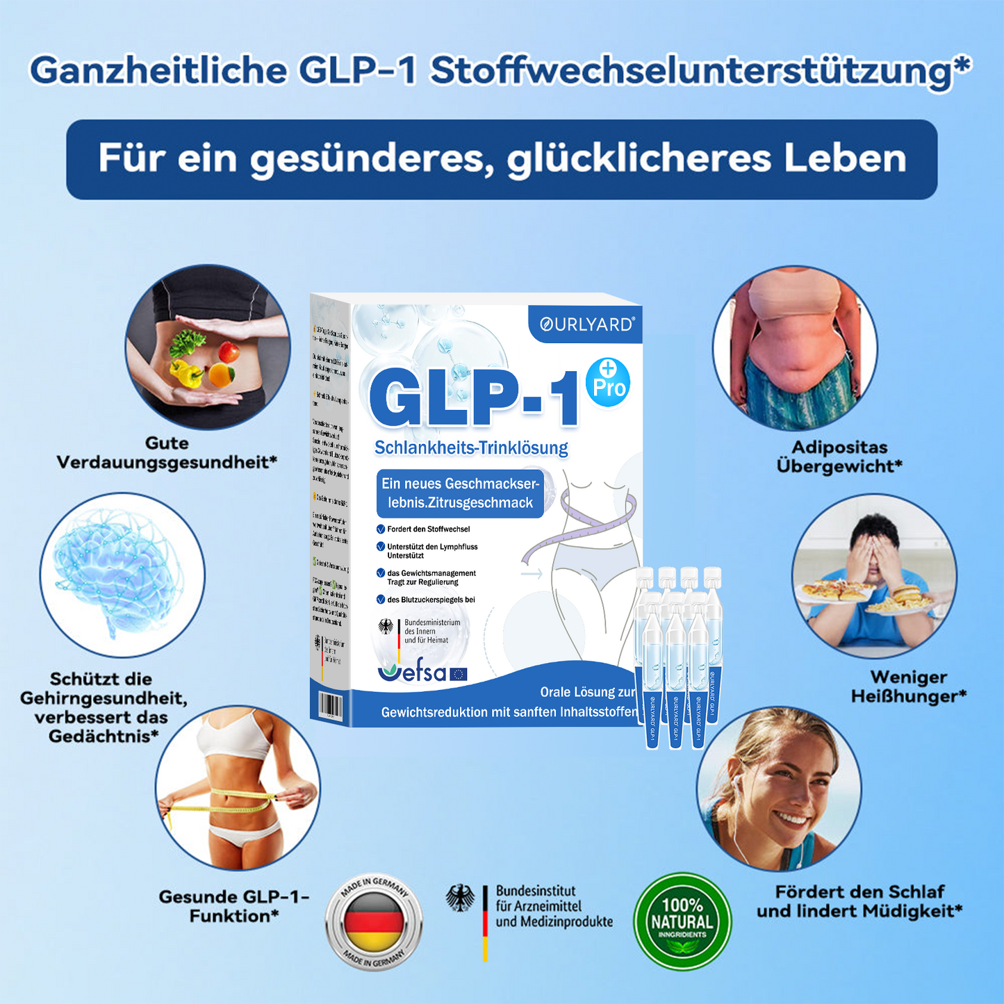 🍎Ourlyard® GLP-1 Pro Schlankheits-Trinklösung 7 Tage sichtbare Wirkung, keine Nebenwirkungen, geeignet für alle Altersgruppen 🌺🌺
