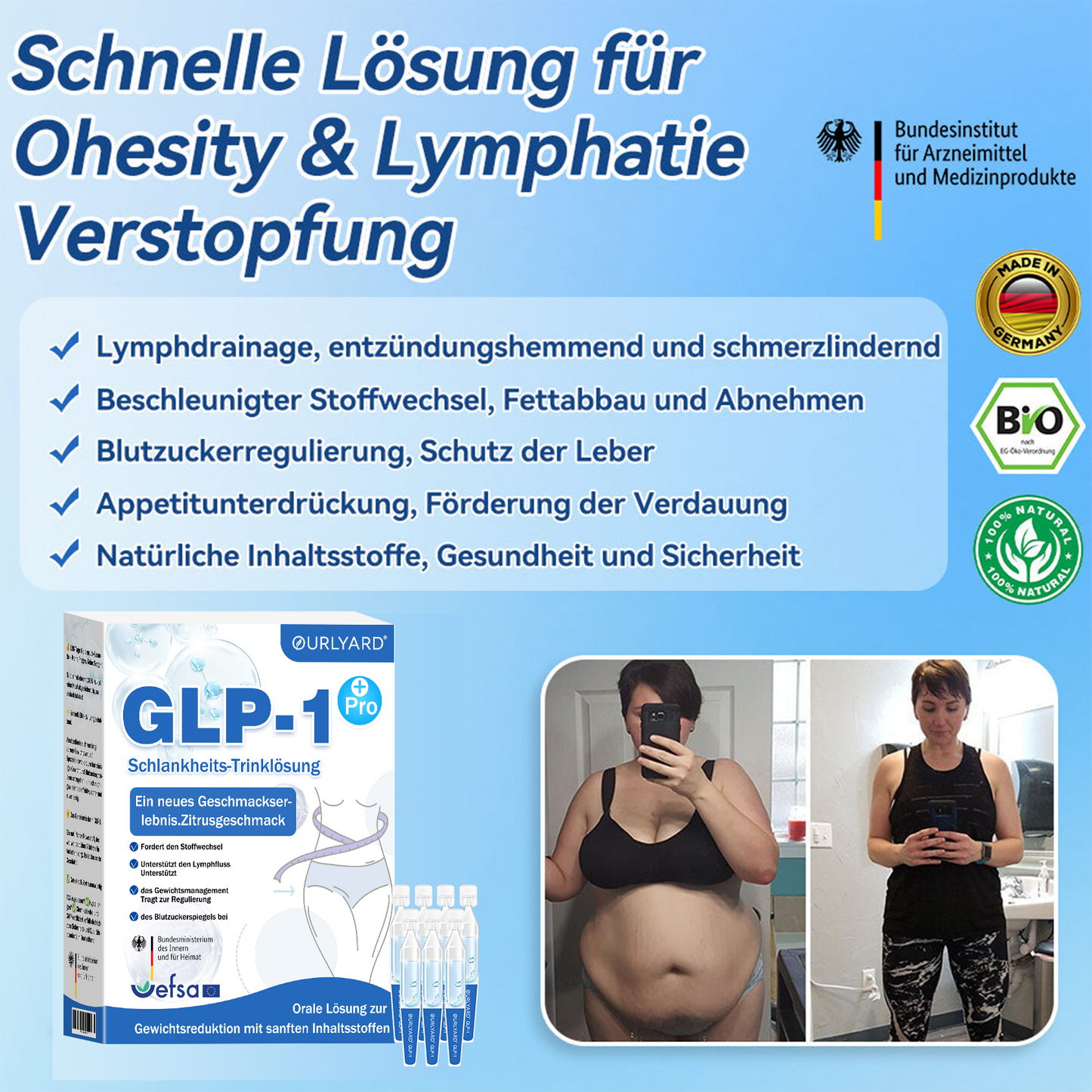 🍎Ourlyard® GLP-1 Pro Schlankheits-Trinklösung 7 Tage sichtbare Wirkung, keine Nebenwirkungen, geeignet für alle Altersgruppen 🌺🌺