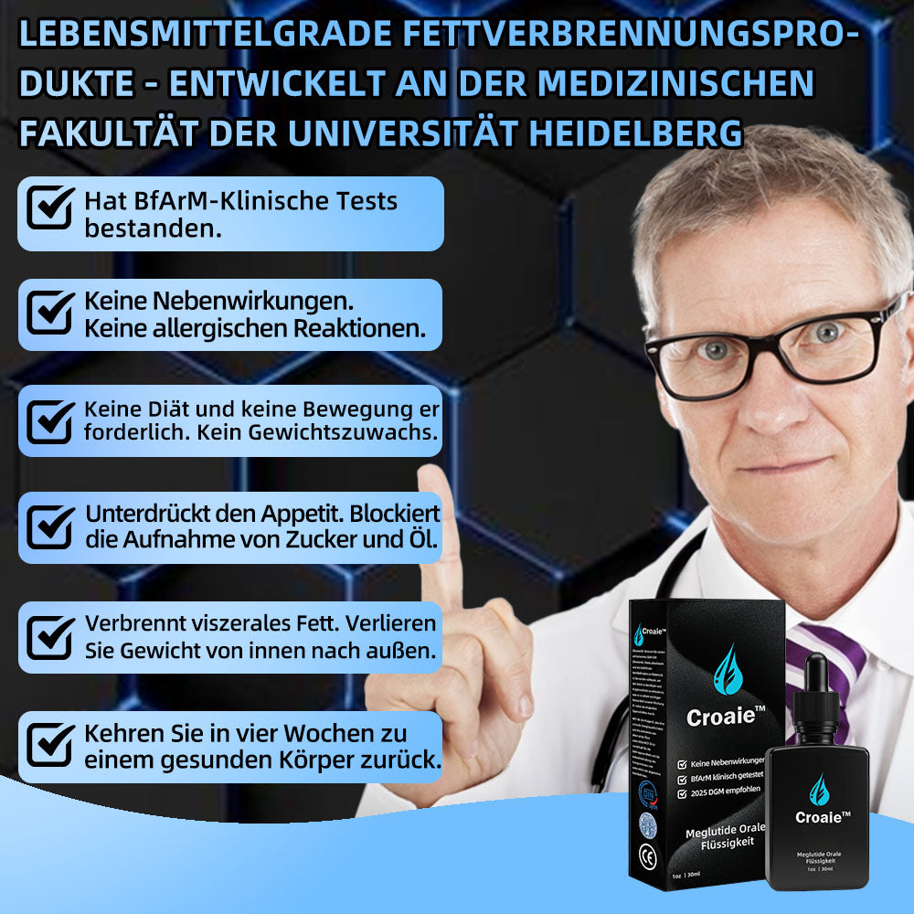 🍎Croaie™ 𝐌𝐞𝐠𝐥𝐮𝐭𝐢𝐝𝐞 𝐎𝐫𝐚𝐥𝐞 𝐅𝐥ü𝐬𝐬𝐢𝐠𝐤𝐞𝐢𝐭 (Fettverbrennungsprodukt in Lebensmittelqualität, entwickelt von der Medizinischen Fakultät der Universität Heidelberg, sehr empfohlen von der DGM)
